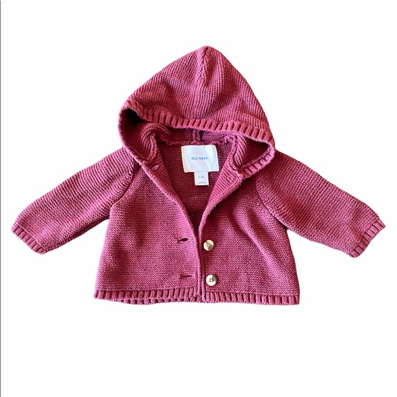 burgundy baby cardigan